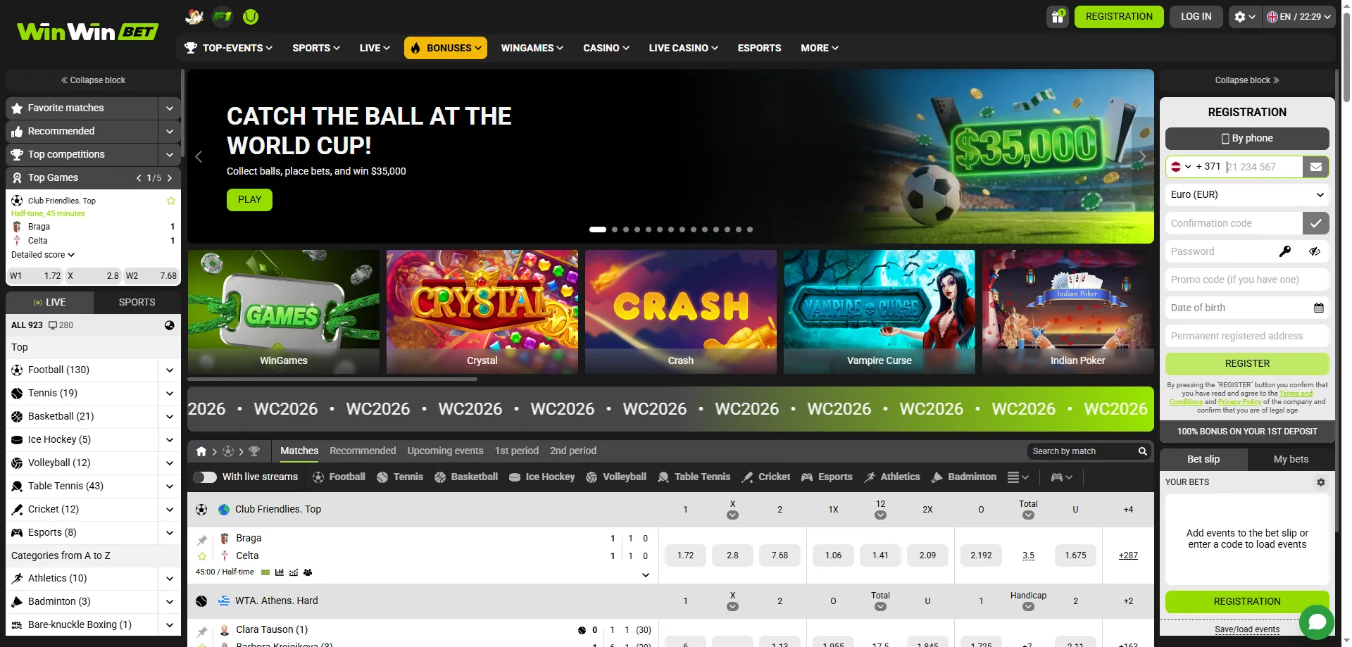 WinWin Bet CI aper&ccedil;u g&eacute;n&eacute;ral de la plateforme de paris en ligne